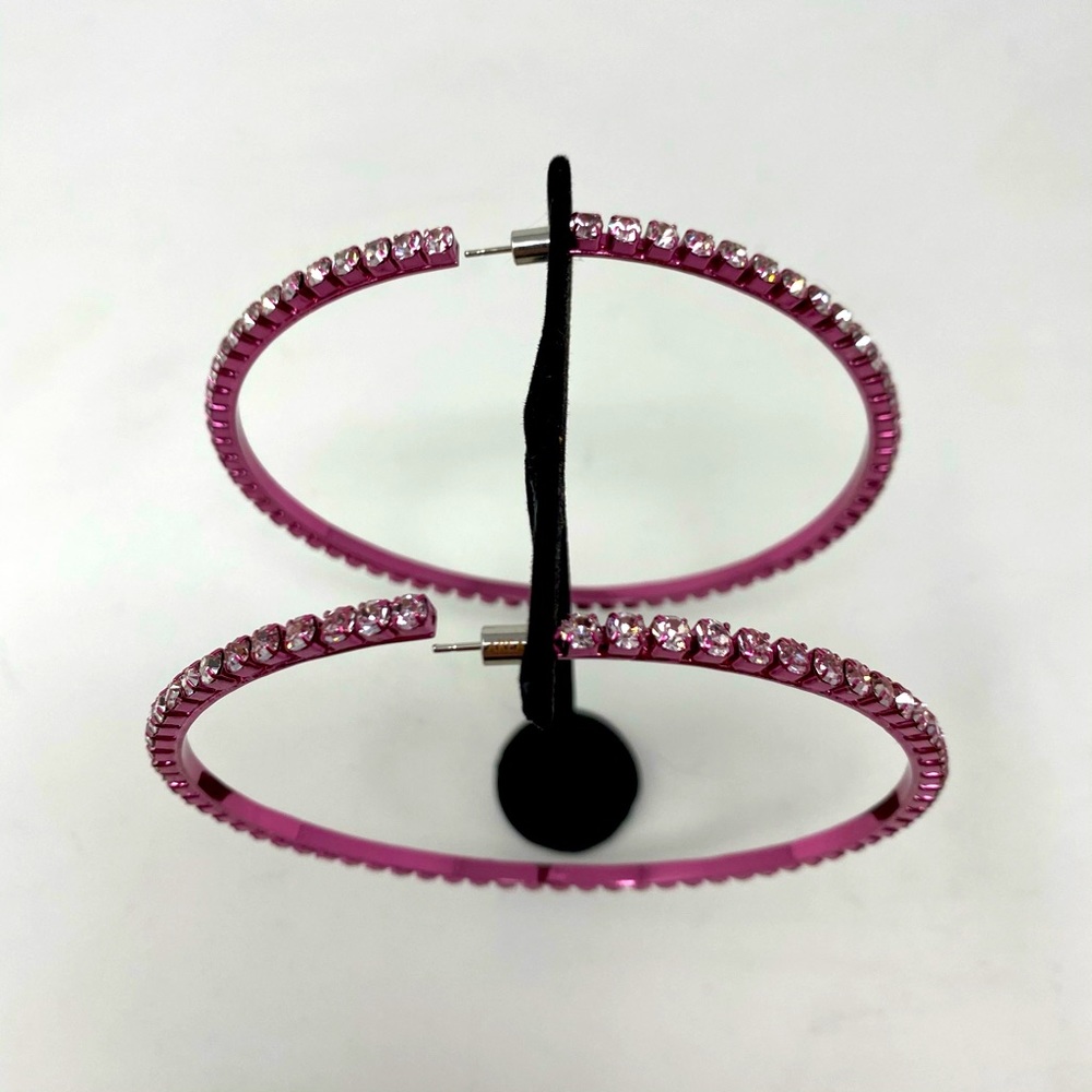 Oversized AREA Pink Hoop Earrings